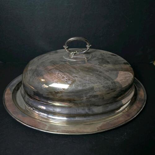 Benedict Sheffield Plate Silver Plated Dome Covered Serving Dish