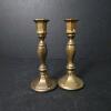 Pair of Brass Hexagonal-Base Candlesticks in Traditional Style