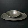 Woodbury Pewterers Bowl and Colonial Pewter Tray