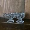 Pair of Clear Pressed Glass Miniature Sugar Bowls