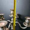 Pair of Silver-Toned Five-Light Candelabra in Classical Style - 4