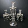 Crystal Three-Arm Candelabrum with Prisms in the Victorian Manner