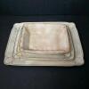 W&C Opaque China Rectangular Platters with Gilt Trim