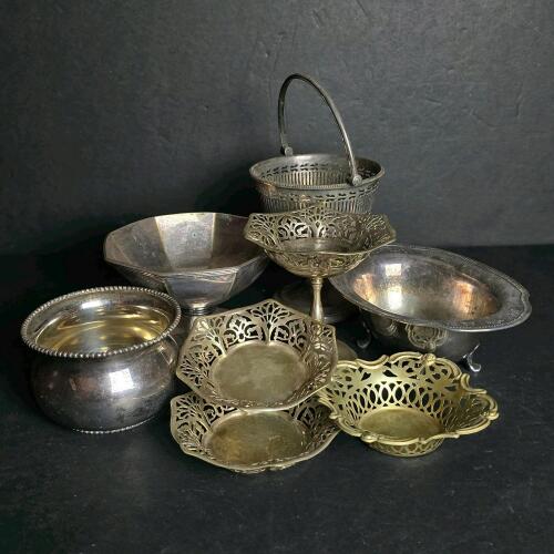 Silver and Silverplate Bowls and Dishes, Assorted Vintage Styles