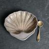 Sterling Silver Shell Dish with Spoon