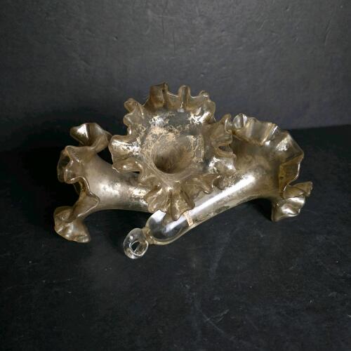 Victorian-Style Glass Epergne Horn Vases