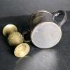 Silver Double Handle Cup and Brass Etched Vase - 2