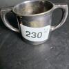 Silver Double Handle Cup and Brass Etched Vase - 4