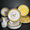 Crate & Barrel Tre Ci and Brusstone Plates and Vase, Italian Hand Painted