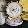 Crate & Barrel Tre Ci and Brusstone Plates and Vase, Italian Hand Painted - 3