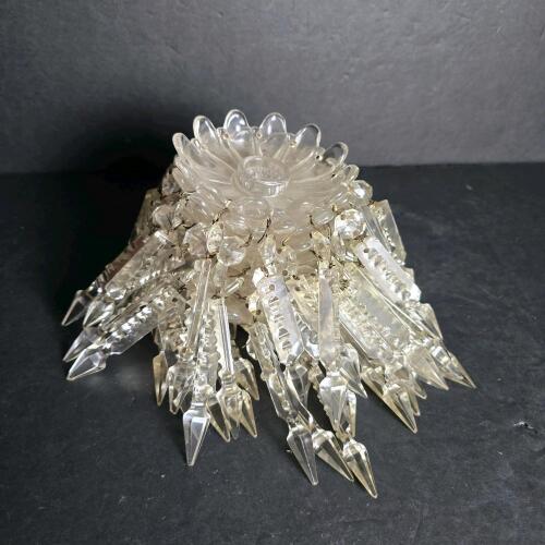 Crystal Lustre Candle Bobeche with Prism Drops