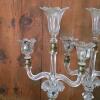 Pair of Glass and Brass Tulip-Form Candelabra - 2