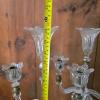 Pair of Glass and Brass Tulip-Form Candelabra - 5