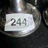 Silver Plate and Glass Hurricane Candle Holders with Glass Domes - 4