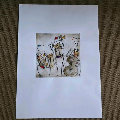 Abstract Musical Ensemble Painting in Cubist-Style