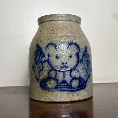 Beaumont Pottery Stoneware Jar with Bear Design