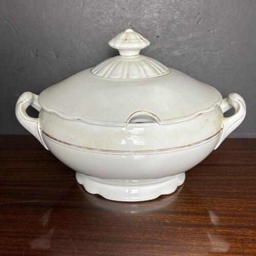 Vintage White Ceramic Tureen