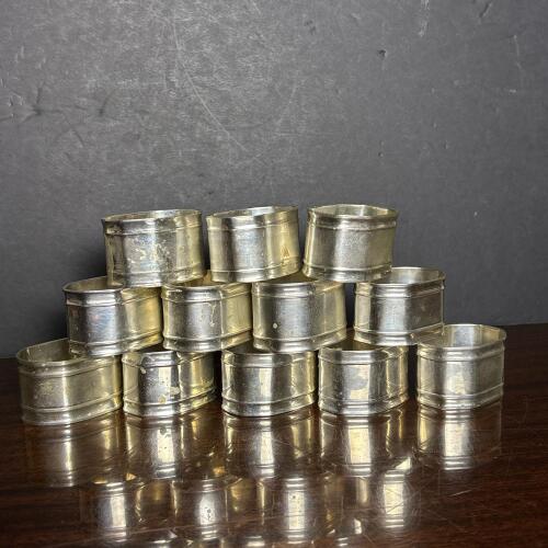 Set of 12 Vintage Metal Napkin Rings
