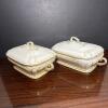 Pair of Opaque China Covered Tureens with Gilt Accents