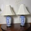 Pair of Blue and White Ceramic Table Lamps