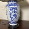 Pair of Blue and White Ceramic Table Lamps - 2