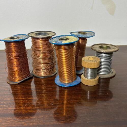 Vintage Wire Spools and Solder Spool Assortment