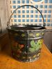Hand-Painted Toleware Divided Metal Bucket with Handle - 4