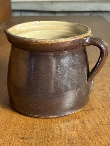 Stoneware Pottery Pitcher with Handle and Spout