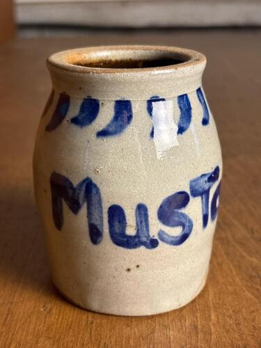 Small Handmade Stoneware Mustard Pot