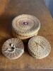 Woven Lidded Baskets in Folk Art Style