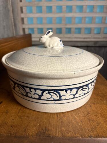 Vintage Potting Shed Dedham Rabbit Casserole Dish