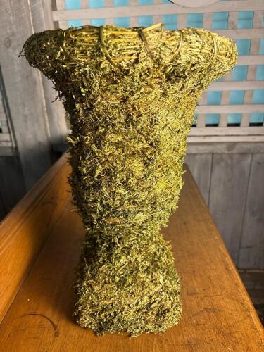Large Handmade Moss-Covered Decorative Vase