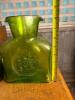Two Blown Glass Green Bottles - 4