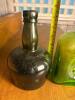 Two Blown Glass Green Bottles - 5