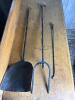 Antique Wrought Iron Fireplace Tools Set, Colonial-Style
