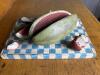 Folk Art Painted Wooden Fruit Sculpture - 2