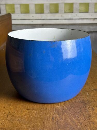 Dansk Blue Enamel Bowl Mid-Century Modern-Style