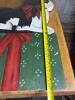 Folk-Art Style Painted Wooden Cat Plaque with Red Bow - 3