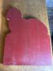 Folk-Art Style Painted Wooden Cat Plaque with Red Bow - 6