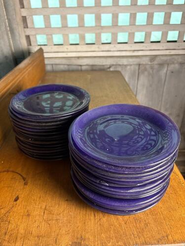 Cobalt Blue Glass Plates Made in Mexico