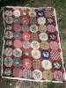 Needlepoint Wool Panel With Geometric and Floral Motifs