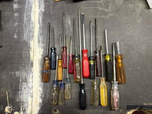 Mixed Hand Screwdrivers Assorted Types and Brands