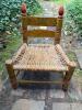 Painted Folk Art Child's Chair With Woven Rush Seat