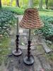 Pair of Barley Twist Table Lamps with Wicker Shades - 5
