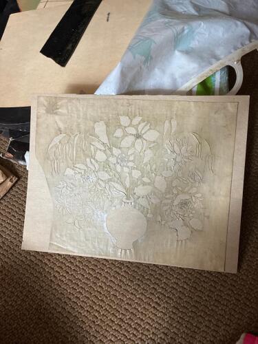 Assorted Antique and Vintage Floral Art Stencils and Painted Panels