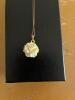 Rose Motif Pendant Necklace With Gold Tone Chain - 2