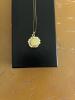 Rose Motif Pendant Necklace With Gold Tone Chain - 3