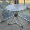 Painted Metal Patio Table With Attached Candle Holder