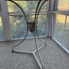 Painted Metal Patio Table With Attached Candle Holder - 6