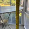 Painted Metal Patio Table With Attached Candle Holder - 9